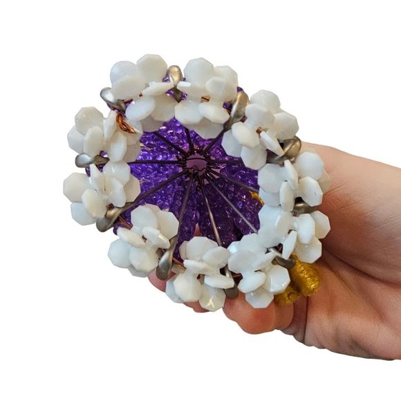 VTG 70s Ugly Pig Purple Blonded Beaded Safety Pin Figure Miss Piggy 4" Unique - Picture 6 of 9